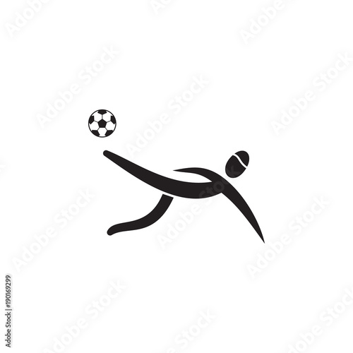 kick the ball in soccer icon. Element of figures of sportsman icon. Premium quality graphic design icon. Signs, symbols collection icon for websites, web design, mobile app