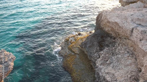 Beautiful seaview with rocks and clean blue water in Cyprus photo