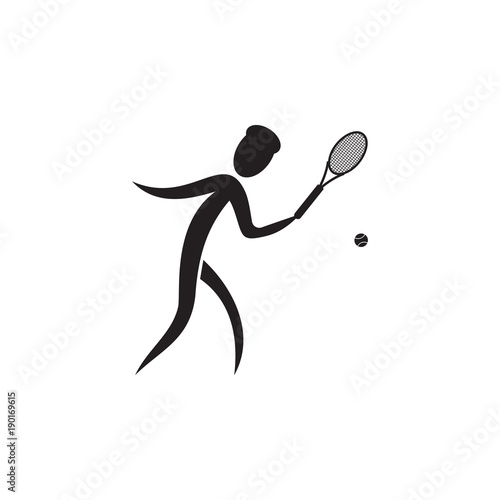 hitting the ball in tennis icon. Element of figures of sportsman icon. Premium quality graphic design icon. Signs, symbols collection icon for websites, web design, mobile app