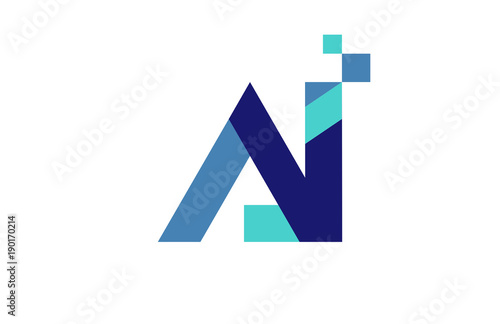 AI Digital Ribbon Letter Logo 