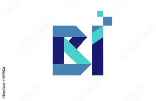 BI Digital Ribbon Letter Logo  © vectorlia