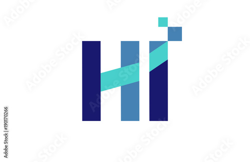 Free Download HI Digital Ribbon Letter Logo  - GFXLoad