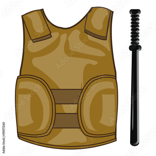 Defensive waistcoat and bat