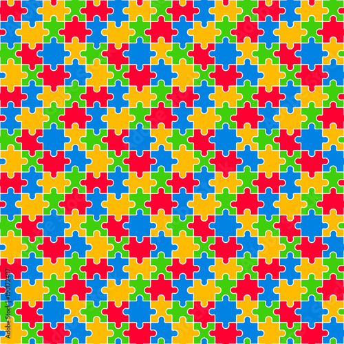 Colorful Jigsaw Seamless Pattern