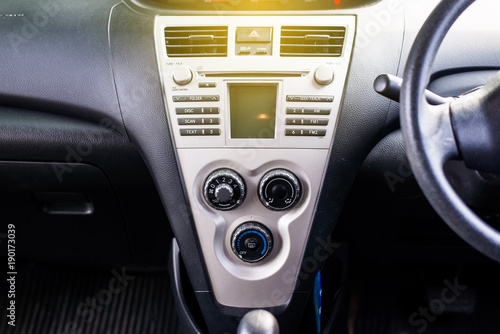 Car radio and air conditioner system,Button on dashboard in dirty car panel