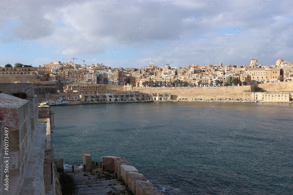 View to Valletta waterfront, Malta
