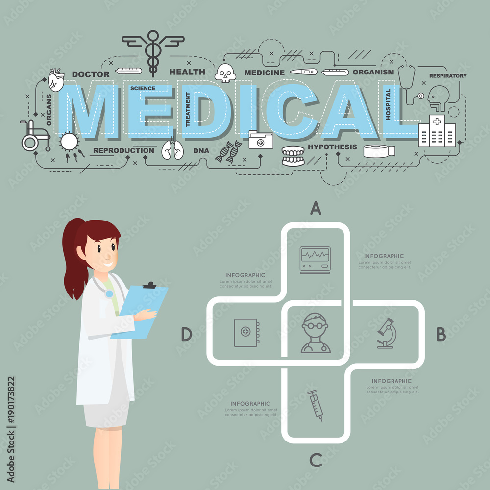 Physician with medical icons of infographic design Physician with medical icons of infographic design