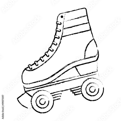 classic roller skate laced wheels retro fashion vector illustration