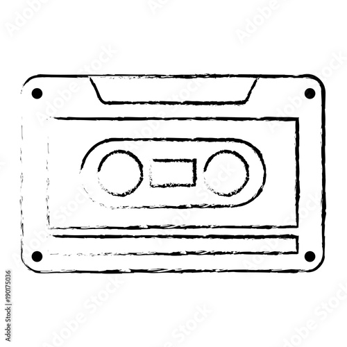 old retro audio tape record listen vector illustation