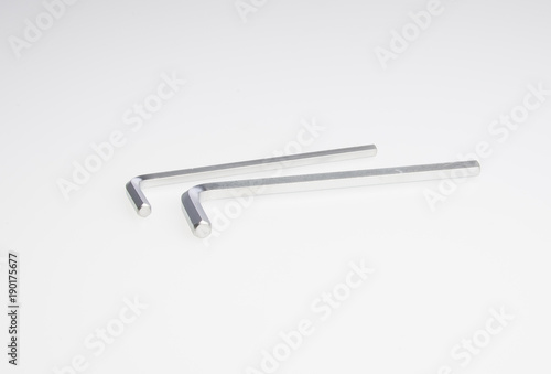 Allen key or Allen wrench key set on a background.