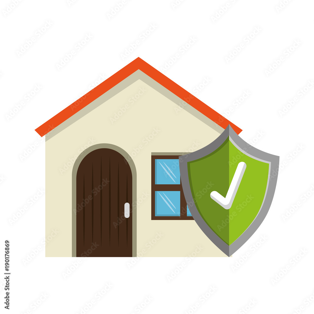 house with shield check icon vector illustration design house with shield check icon vector illustration design