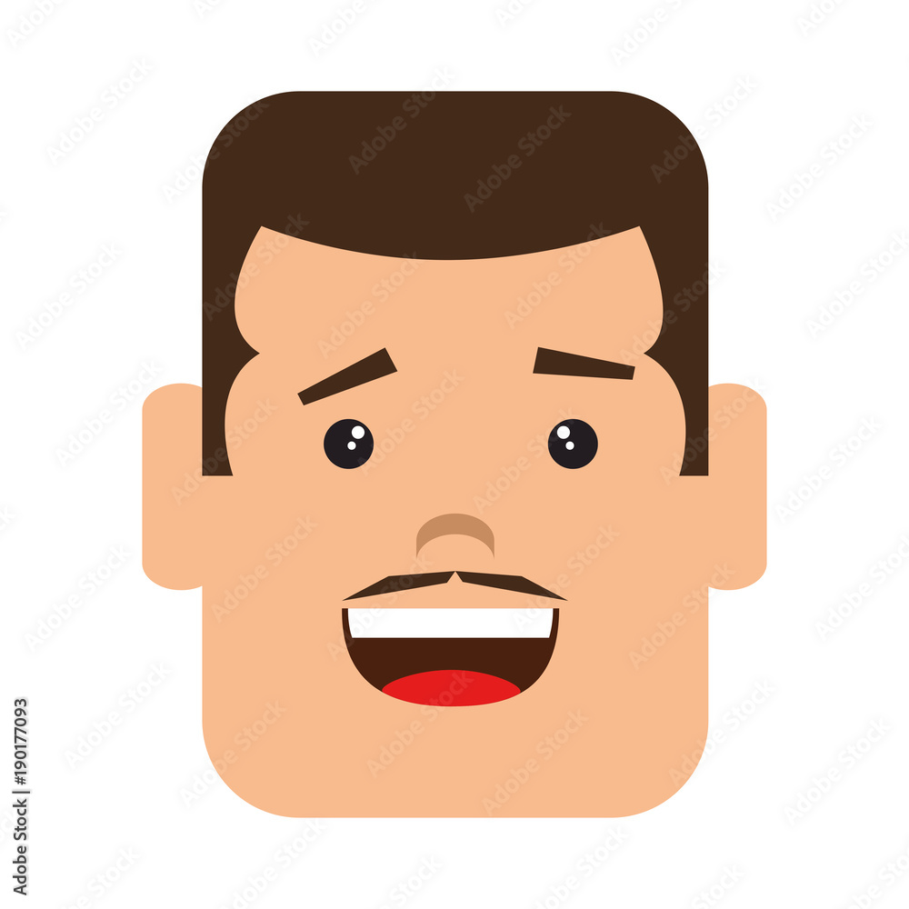 Fototapeta premium young man head avatar character vector illustration design