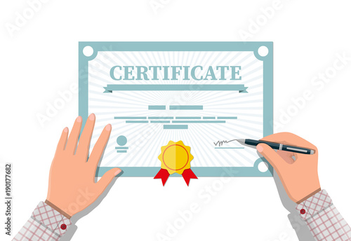 Certificate template. Diploma or accreditation