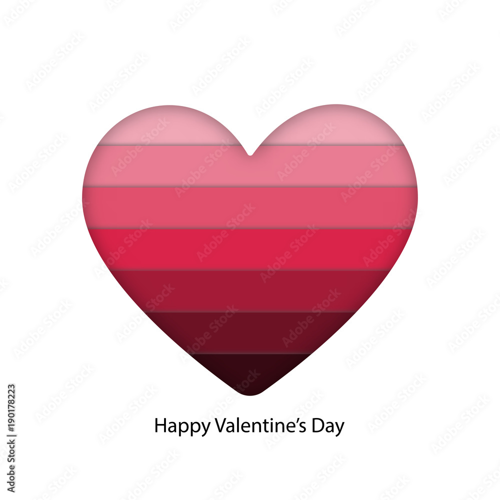 Abstract Paper craft of pink layer in Heart for valentine graphic design idea concept Abstract Paper craft of pink layer in Heart for valentine graphic design idea concept