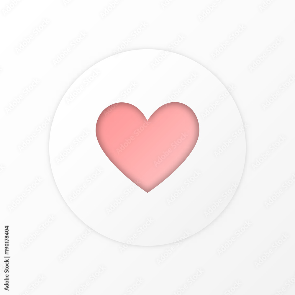 Simple white heart on white background for valentine concept idea Simple white heart on white background for valentine concept idea