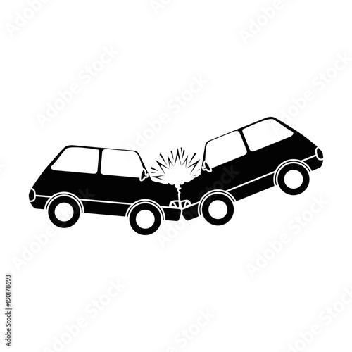 cars crash accident icon vector illustration design