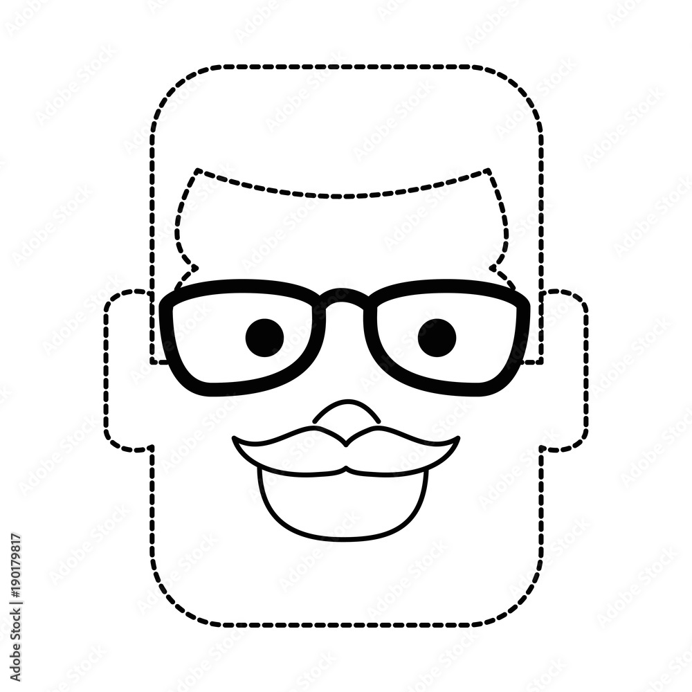 young man head avatar character vector illustration design