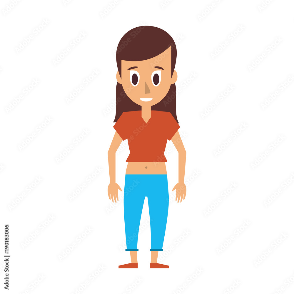 Girl kid cartoon icon vector illustration graphic design