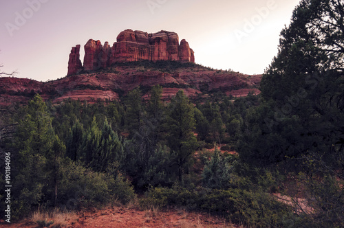 Cathedral rock in Sedona in sunset light