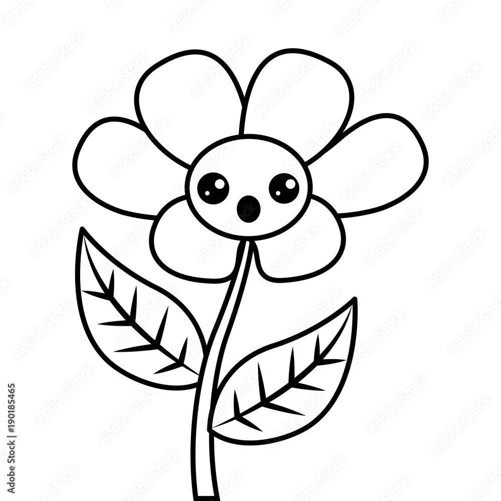 kawaii cute flower ornament cartoon vector illustration kawaii cute flower ornament cartoon vector illustration