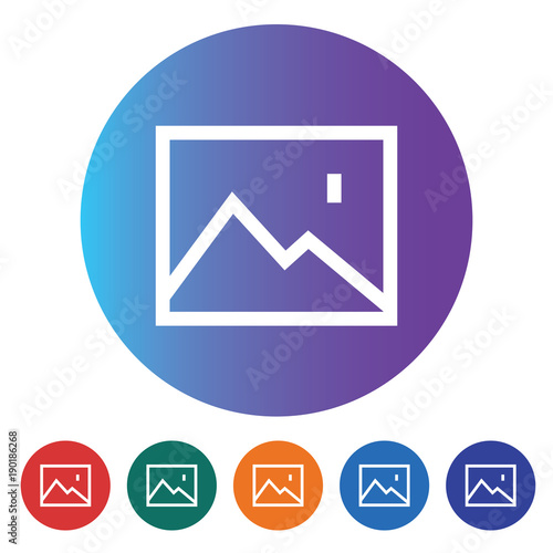 Picture Flat minimal icon vector