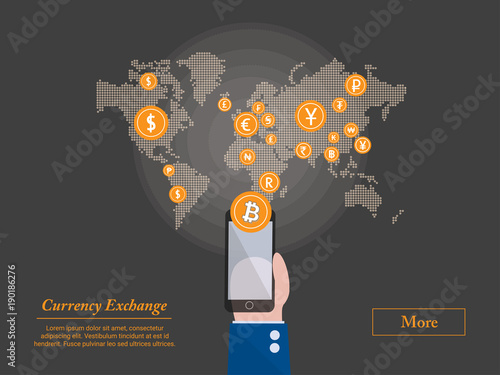 One World Shopping, you can shop anyone and anywhere around the world. E-commerce, business concept. Vector illustration for meeting, report and presentation.