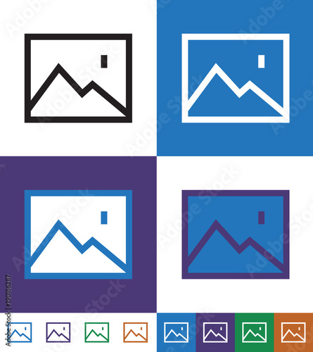 Picture Flat minimal icon vector