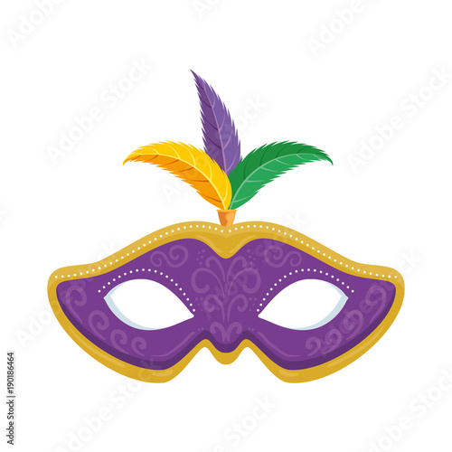 carnival mask with feathers vector illustration design