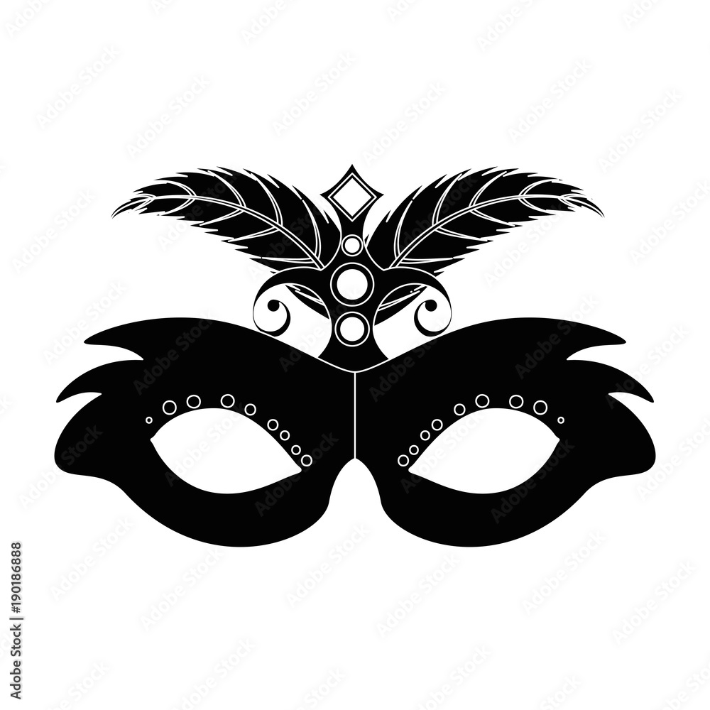 carnival mask with feathers vector illustration design carnival mask with feathers vector illustration design