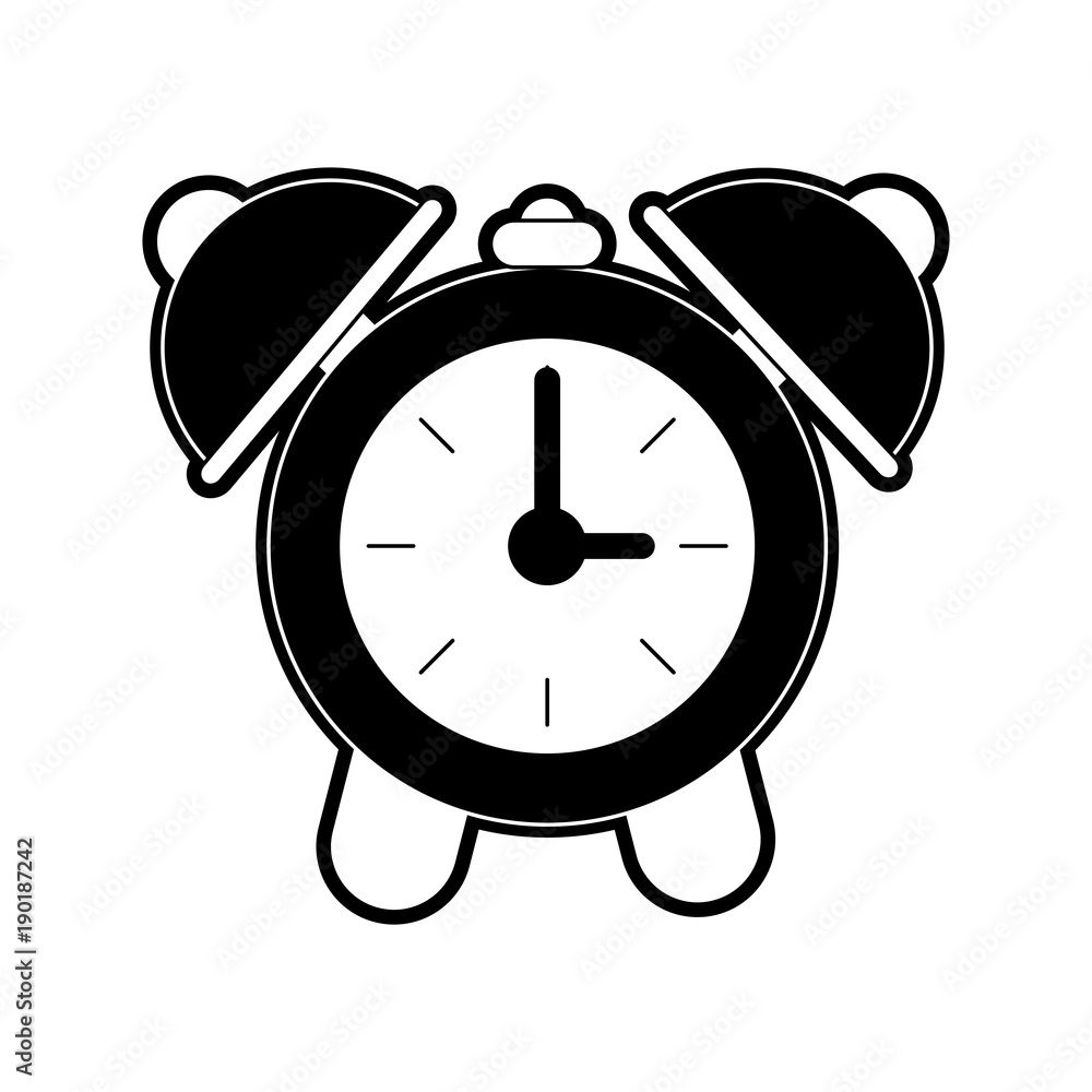 Clock with alarm bells icon vector illustration graphic design Clock with alarm bells icon vector illustration graphic design