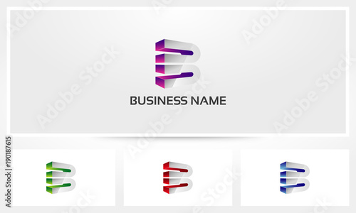 Letter B Block Alphabet Bold Logo
