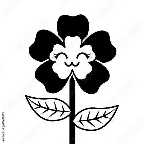 cute cartoon happy flower adorable kawaii vector illustration © Gstudio