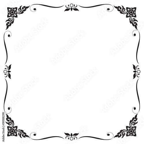 Decorative frame and border , Square, Black and white, Vector illustration