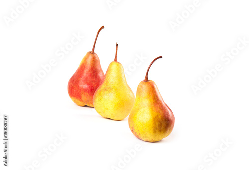 Ripe fresh pear on wood desk
