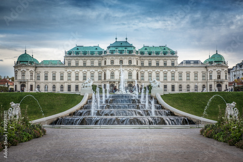 Belvedere Palace and fountains, Vienna, Austria. photo