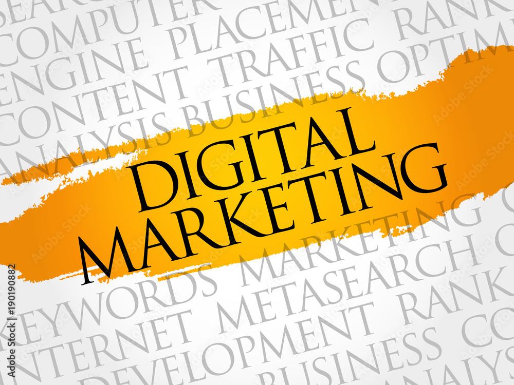 Digital Marketing word cloud collage, business concept background Digital Marketing word cloud collage, business concept background