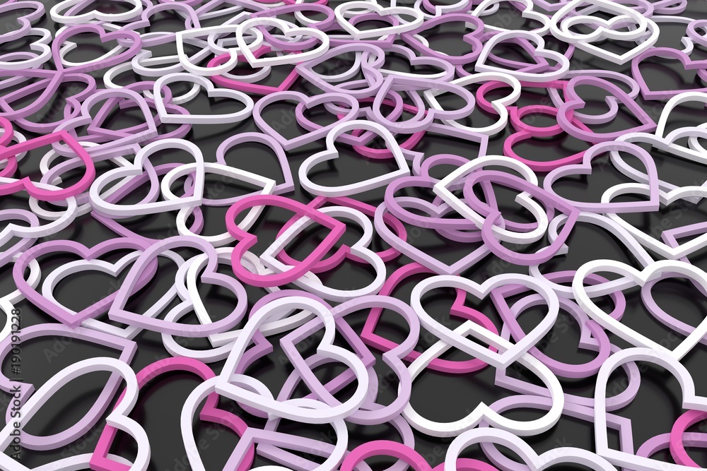 Hearts background. 3D rendering. Hearts background. 3D rendering.