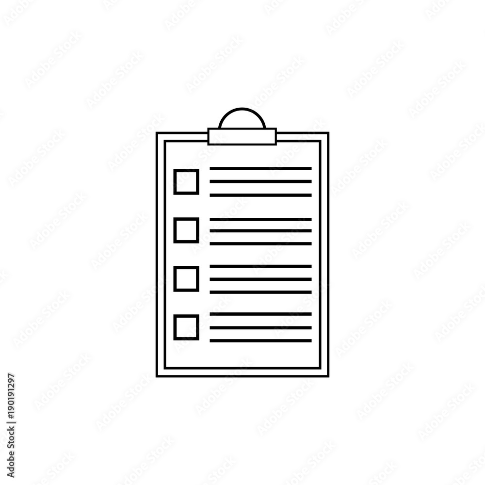 Ckecklist icon. Vector blank. Clipboard with empty checkboxes Ckecklist icon. Vector blank. Clipboard with empty checkboxes