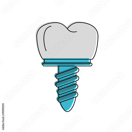 tooth implant symbol icon vector illustration graphic design