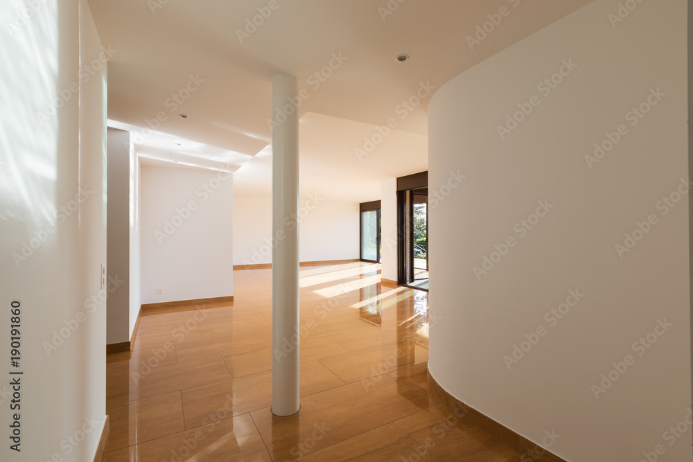 Fototapeta premium Interior of empty modern apartement, parquet floor