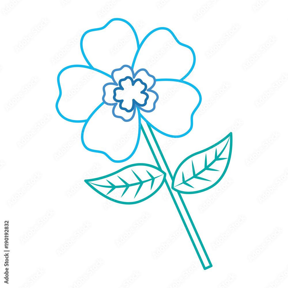 flower stem petal leaves natural spring image vector illustration color lineal design flower stem petal leaves natural spring image vector illustration color lineal design