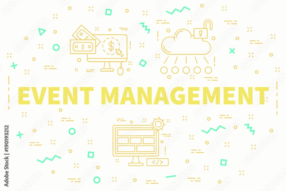 Conceptual business illustration with the words event management