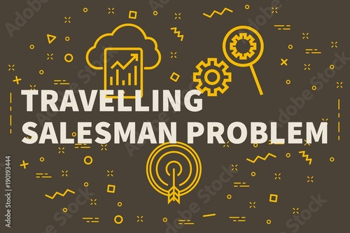 Tableau sur toile Conceptual business illustration with the words travelling salesman problem