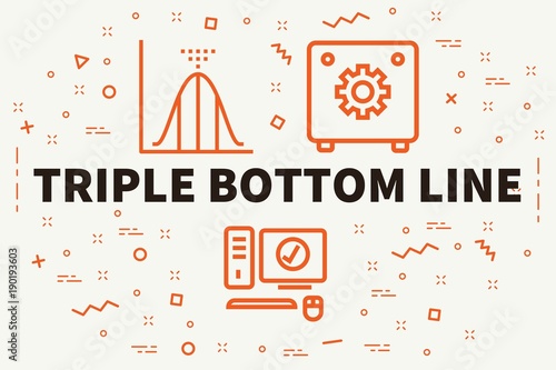 Conceptual business illustration with the words triple bottom line photo