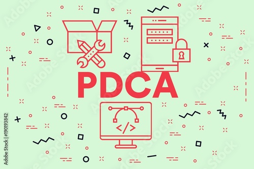 Conceptual business illustration with the words pdca photo