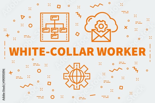 фотографія Conceptual business illustration with the words white-collar worker
