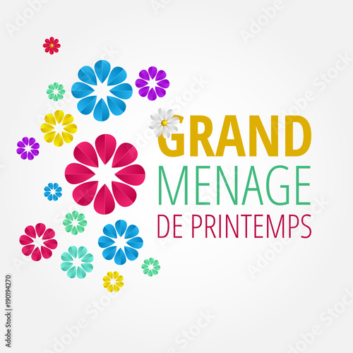 Spring cleaning background. Grand ménage de printemps.