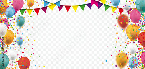 Colored Confetti Balloons Festoons Transparent Header