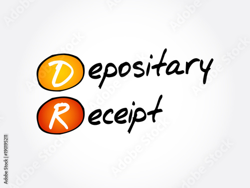 DR – Depositary Receipt acronym, business concept background