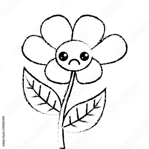 kawaii cute flower ornament cartoon vector illustration sketch image